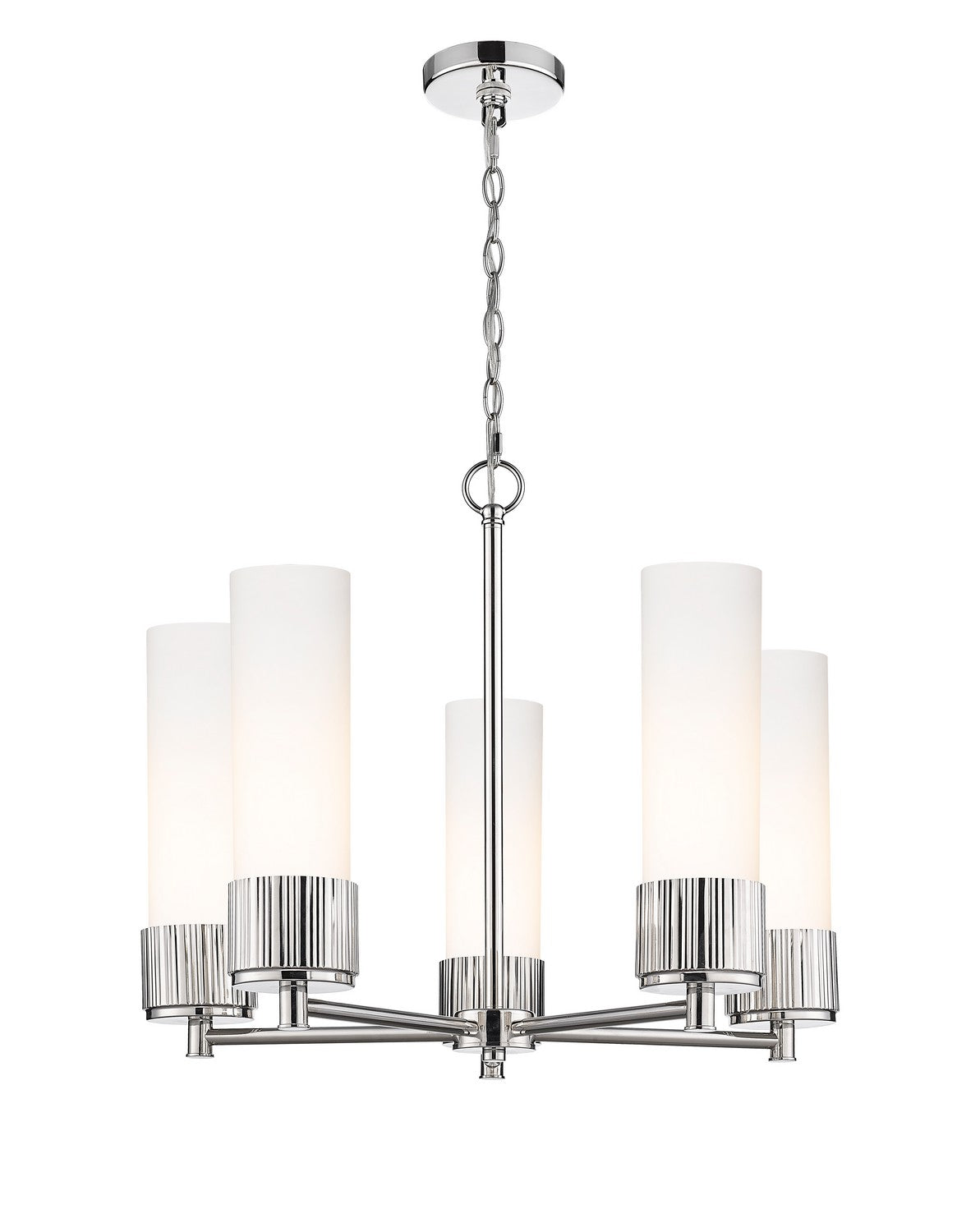 Innovations - 428-5CR-PN-G428-12WH - LED Chandelier - Downtown Urban - Polished Nickel