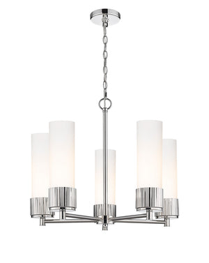 Innovations - 428-5CR-PN-G428-12WH - LED Chandelier - Downtown Urban - Polished Nickel