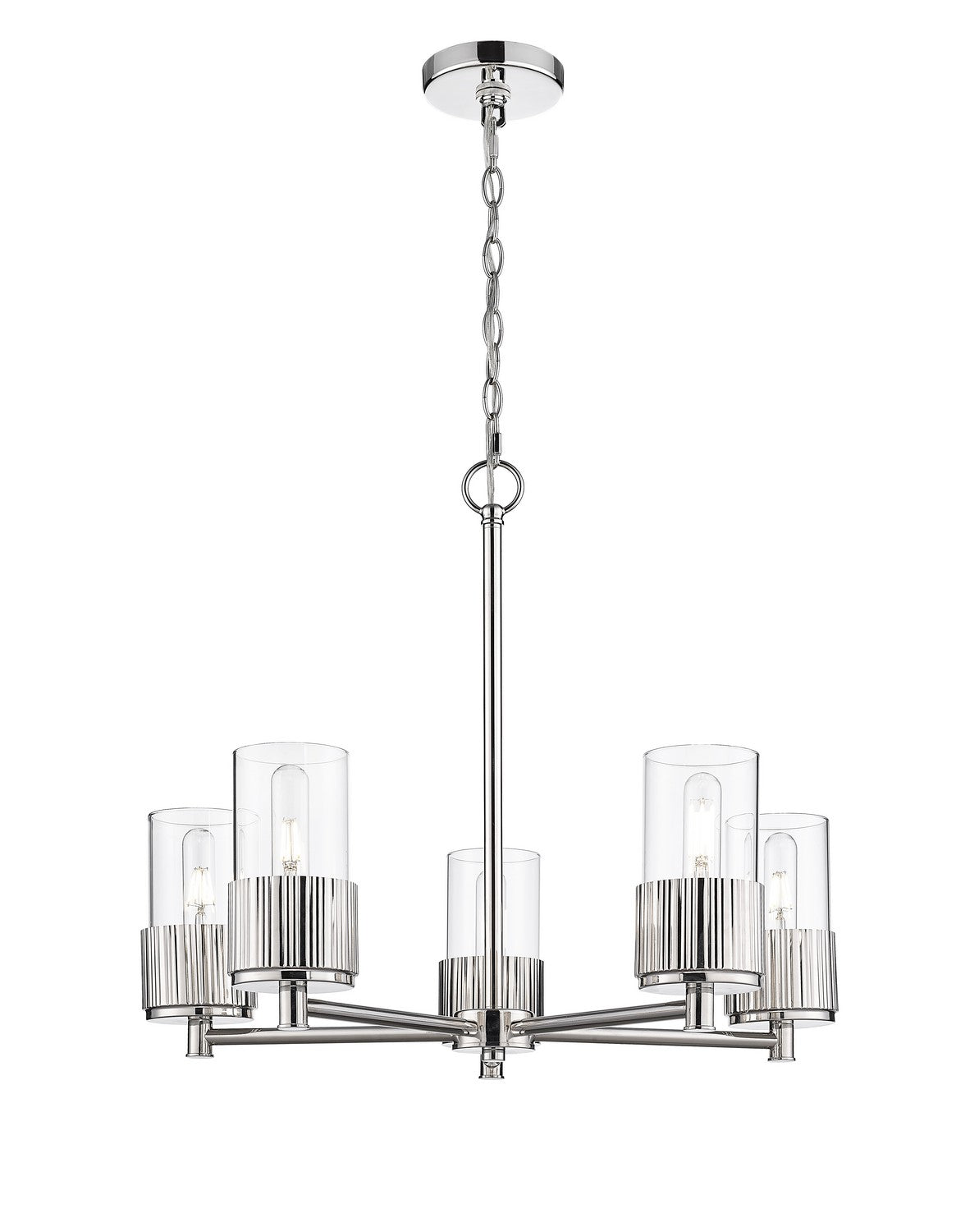 Innovations - 428-5CR-PN-G428-7CL - LED Chandelier - Downtown Urban - Polished Nickel