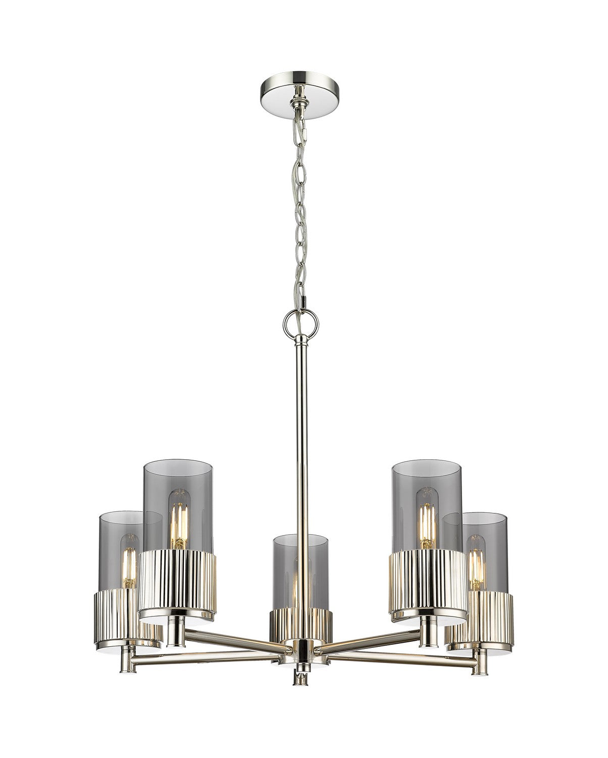 Innovations - 428-5CR-PN-G428-7SM - LED Chandelier - Downtown Urban - Polished Nickel