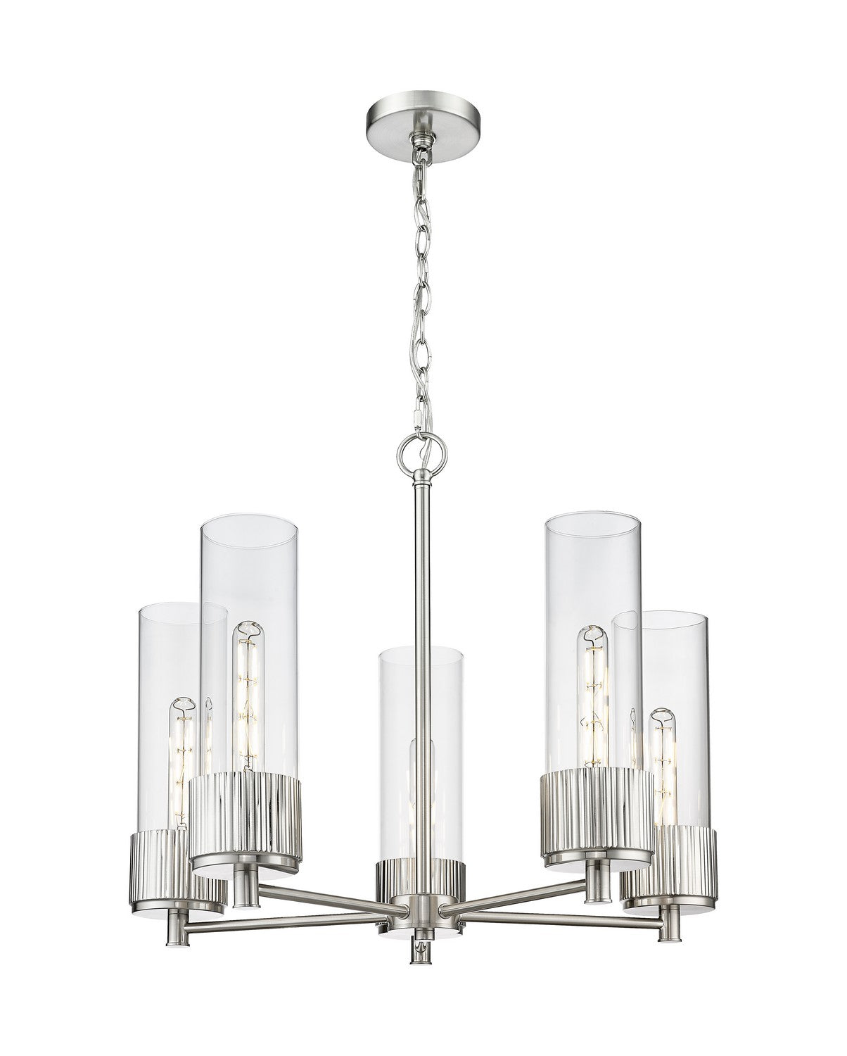 Innovations - 428-5CR-SN-G428-12CL - LED Chandelier - Downtown Urban - Satin Nickel