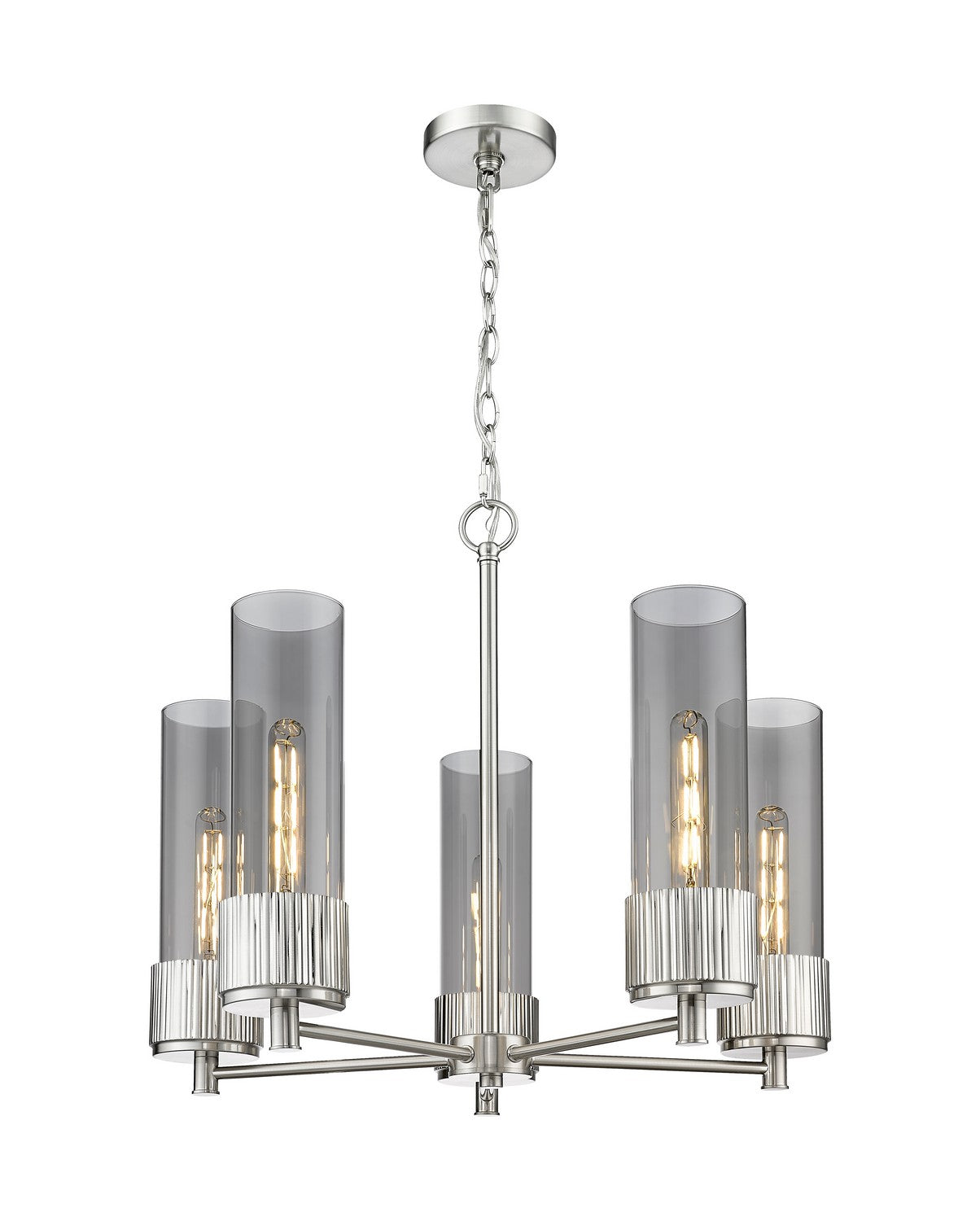 Innovations - 428-5CR-SN-G428-12SM - LED Chandelier - Downtown Urban - Satin Nickel