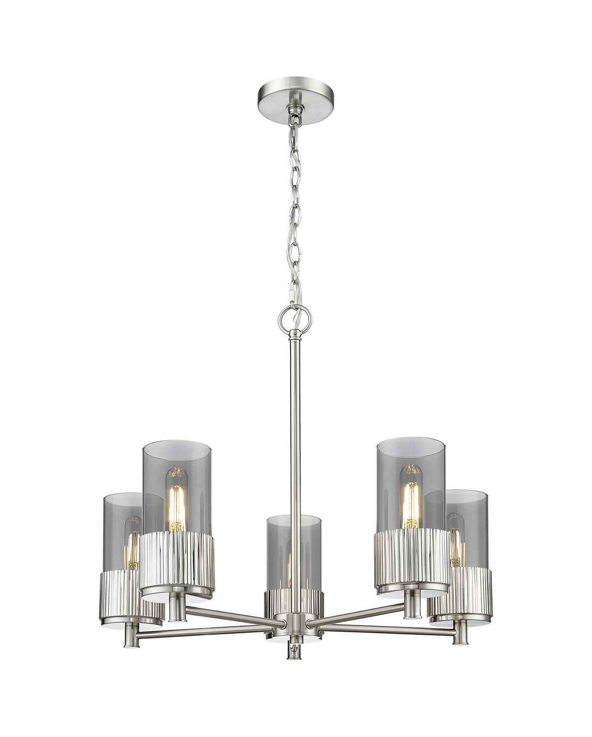 Innovations - 428-5CR-SN-G428-7SM - LED Chandelier - Downtown Urban - Satin Nickel