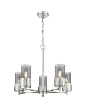 Innovations - 428-5CR-SN-G428-7SM - LED Chandelier - Downtown Urban - Satin Nickel