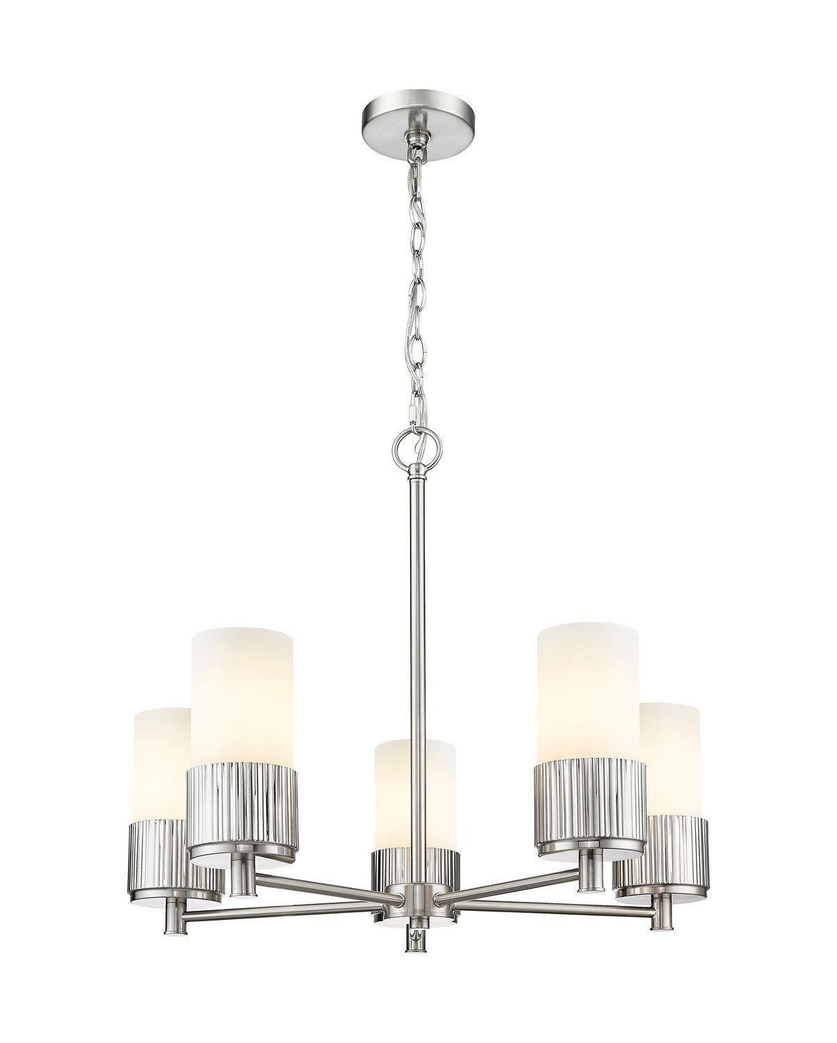 Innovations - 428-5CR-SN-G428-7WH - LED Chandelier - Downtown Urban - Satin Nickel