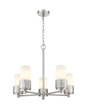 Innovations - 428-5CR-SN-G428-7WH - LED Chandelier - Downtown Urban - Satin Nickel