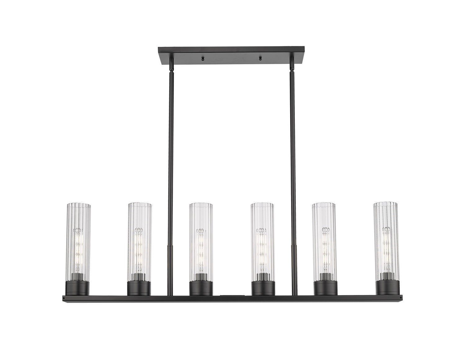 Innovations - 429-6I-BK-G429-11CL - LED Linear Pendant - Downtown Urban - Matte Black