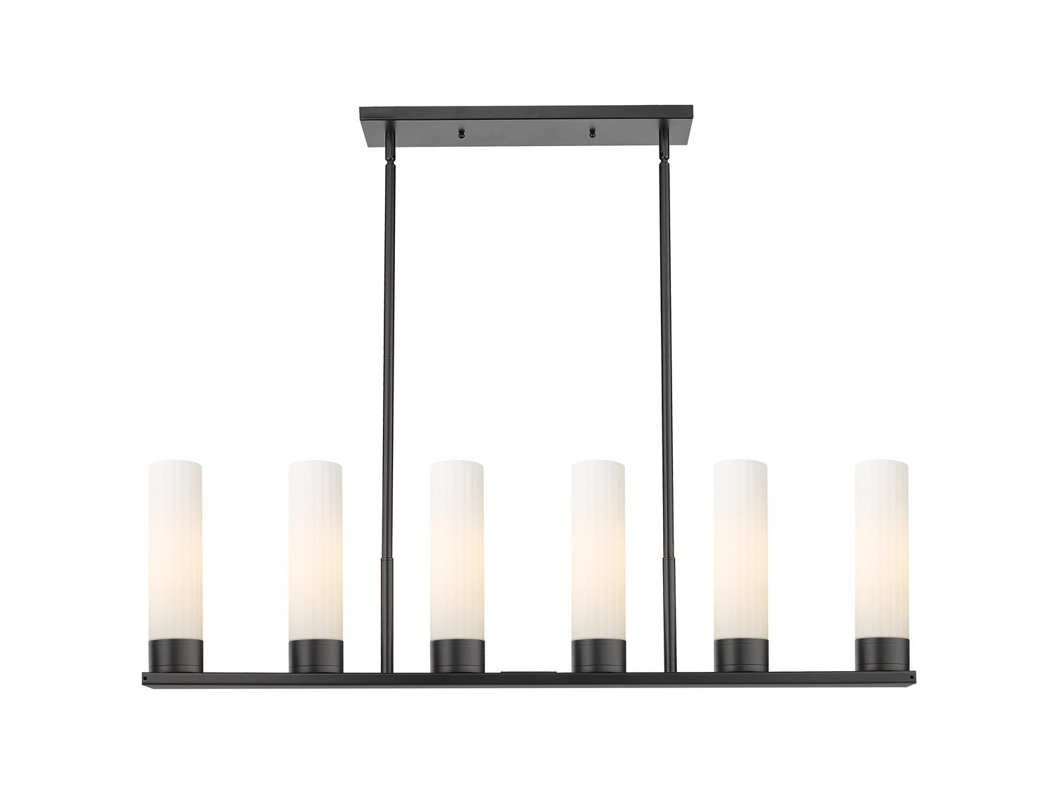 Innovations - 429-6I-BK-G429-11WH - LED Linear Pendant - Downtown Urban - Matte Black