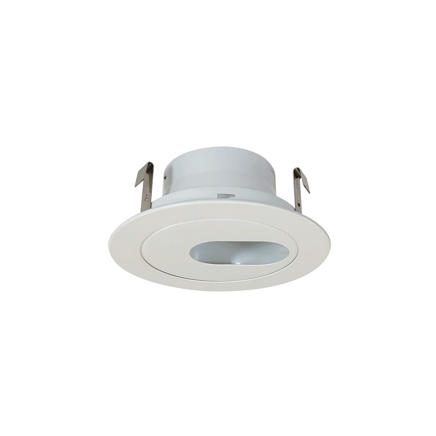 Nora Lighting - NS-47 - 4" Surface Adjustable Slot Aperture Trim W/ Metal Ring - Rec Inc 4" Trim - White