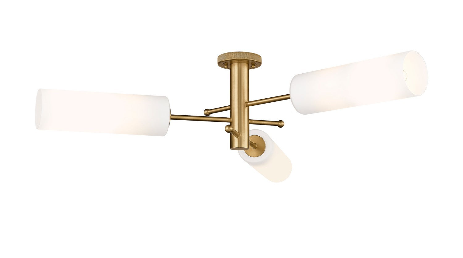 Innovations - 434-3F-BB-G434-12WH - LED Flush Mount - Downtown Urban - Brushed Brass