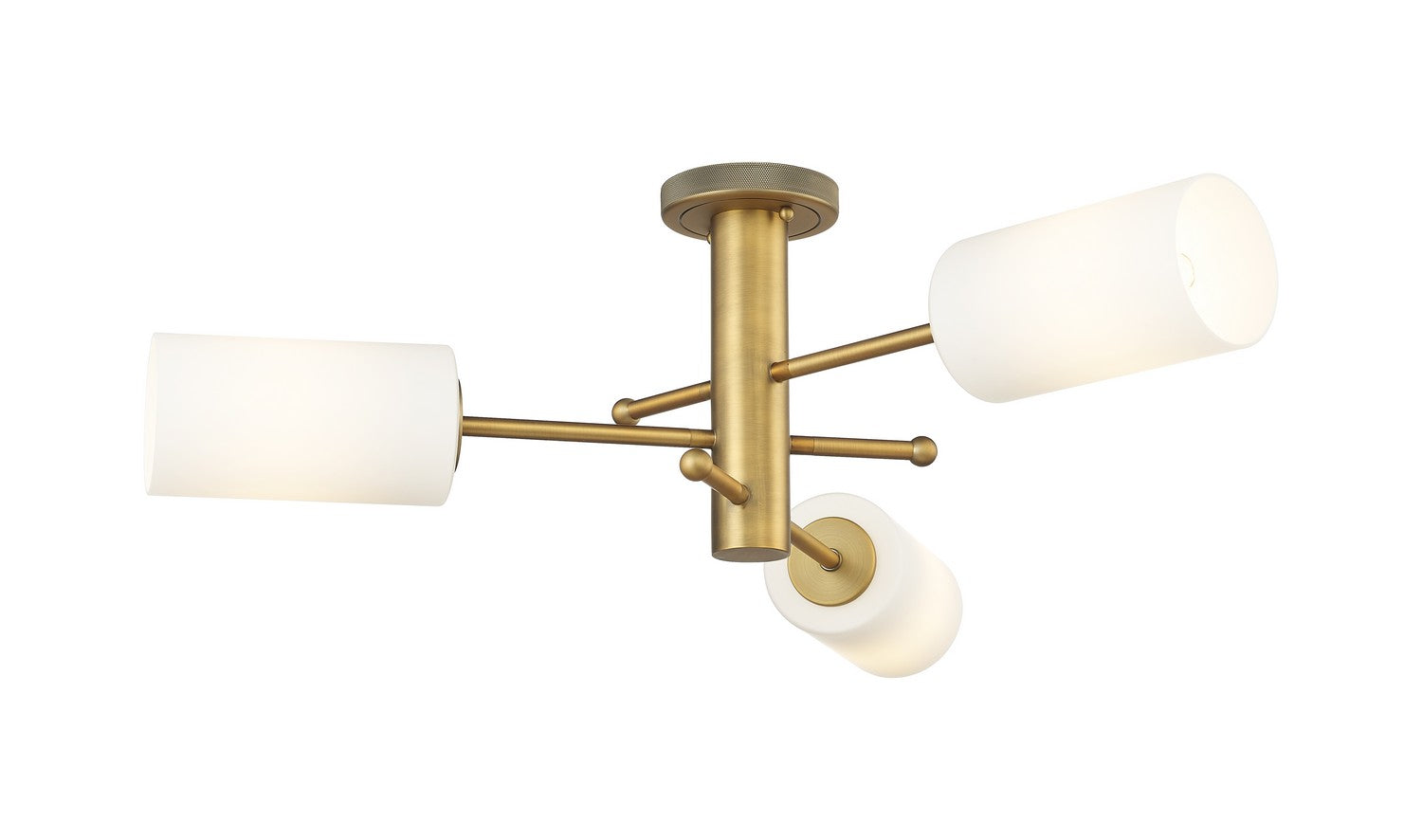 Innovations - 434-3F-BB-G434-7WH - LED Flush Mount - Downtown Urban - Brushed Brass