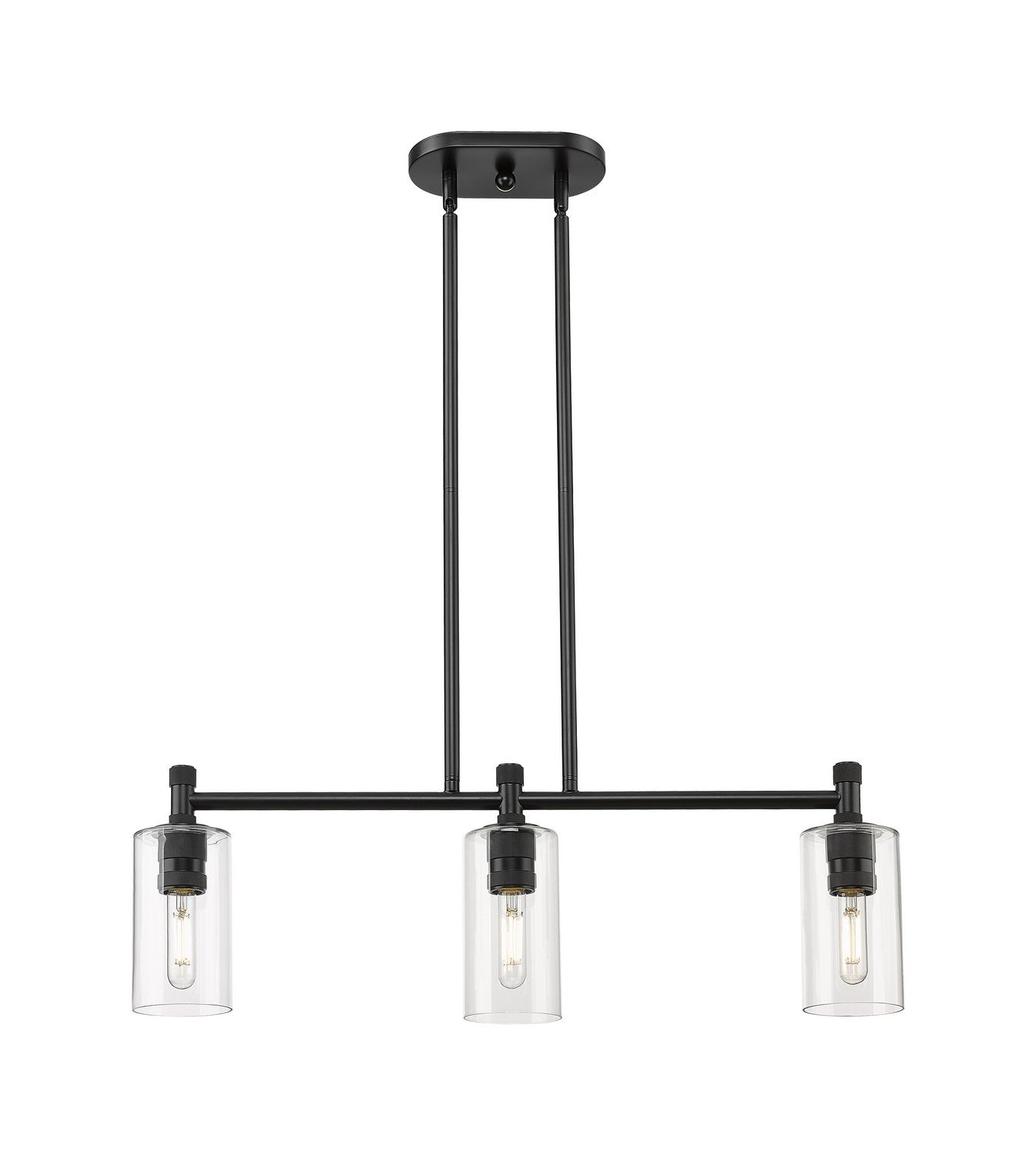 Innovations - 434-3I-BK-G434-7CL - LED Island Pendant - Downtown Urban - Matte Black