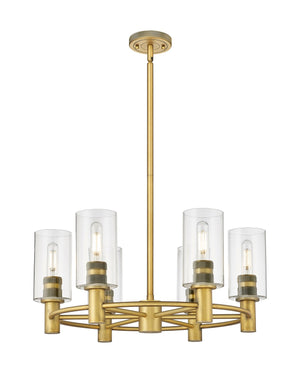 Innovations - 434-6CR-BB-G434-7CL - LED Chandelier - Downtown Urban - Brushed Brass