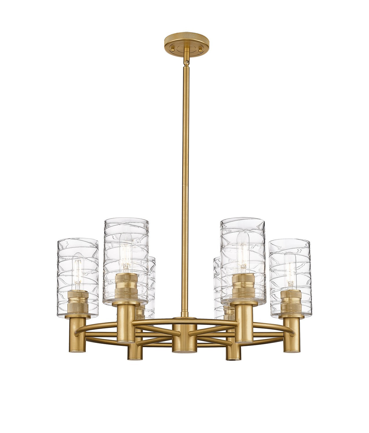 Innovations - 434-6CR-BB-G434-7DE - LED Chandelier - Downtown Urban - Brushed Brass