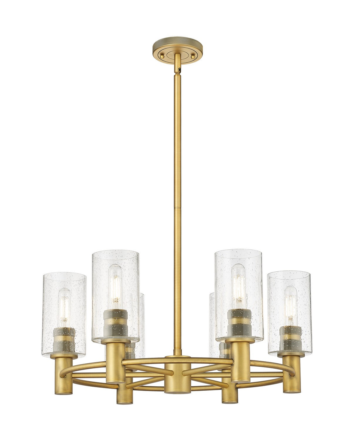 Innovations - 434-6CR-BB-G434-7SDY - LED Chandelier - Downtown Urban - Brushed Brass