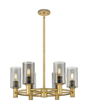 Innovations - 434-6CR-BB-G434-7SM - LED Chandelier - Downtown Urban - Brushed Brass