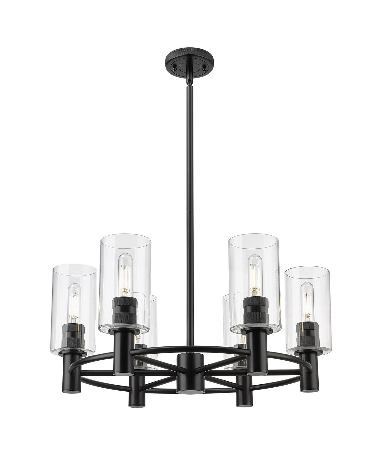 Innovations - 434-6CR-BK-G434-7CL - LED Chandelier - Downtown Urban - Matte Black