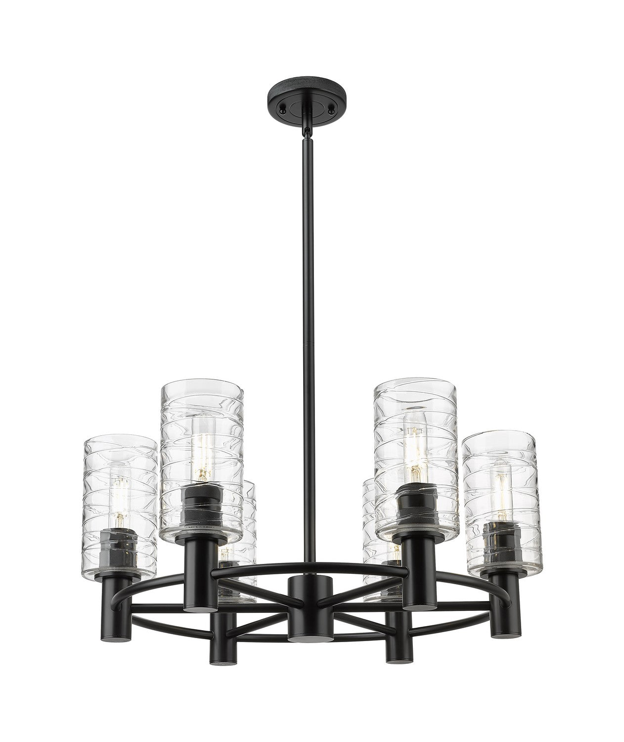 Innovations - 434-6CR-BK-G434-7DE - LED Chandelier - Downtown Urban - Matte Black