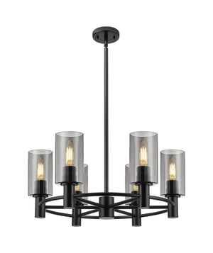 Innovations - 434-6CR-BK-G434-7SM - LED Chandelier - Downtown Urban - Matte Black