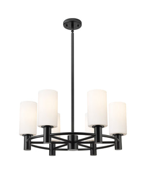 Innovations - 434-6CR-BK-G434-7WH - LED Chandelier - Downtown Urban - Matte Black