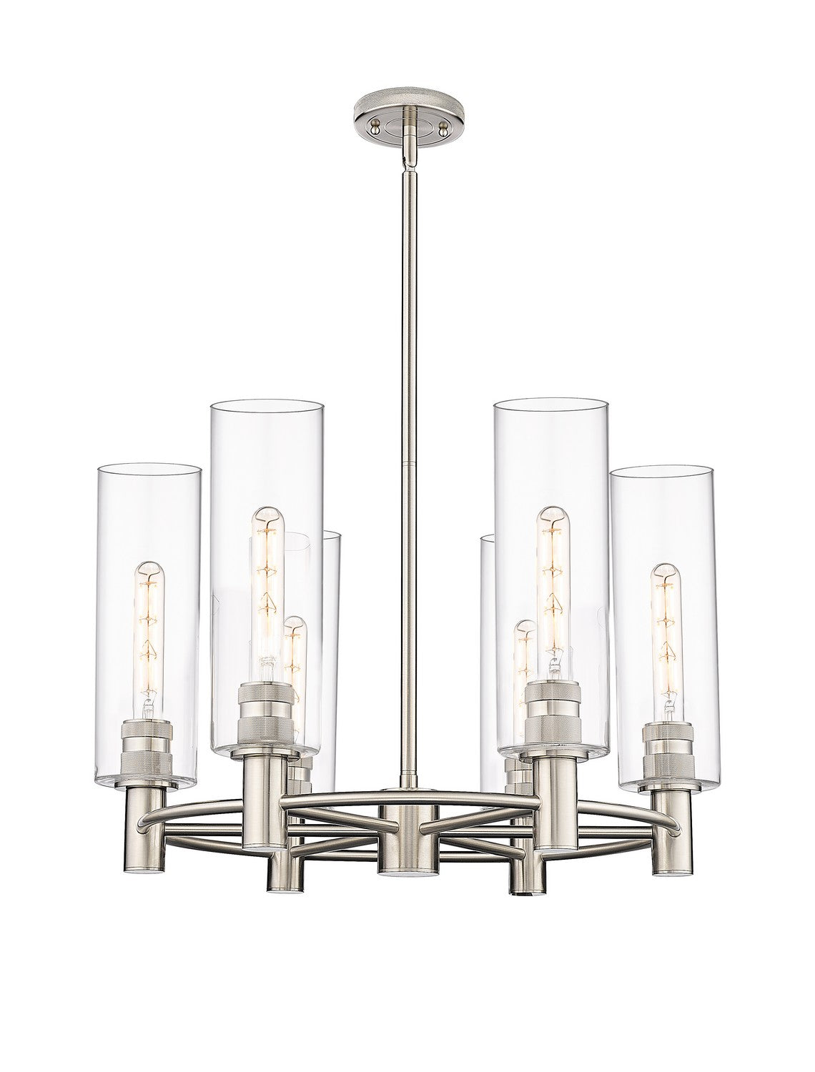 Innovations - 434-6CR-PN-G434-12CL - LED Chandelier - Downtown Urban - Polished Nickel