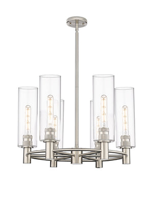 Innovations - 434-6CR-PN-G434-12CL - LED Chandelier - Downtown Urban - Polished Nickel