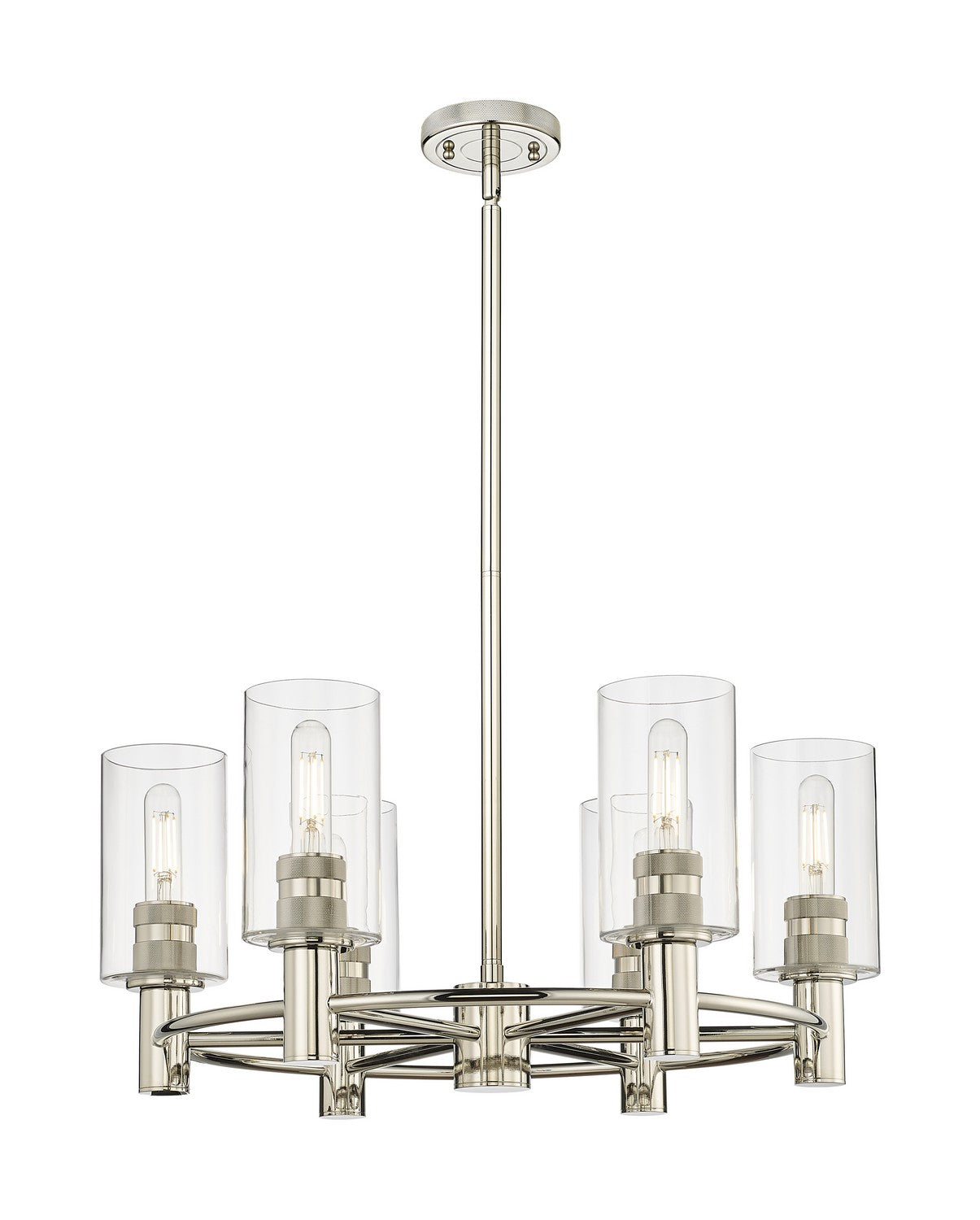 Innovations - 434-6CR-PN-G434-7CL - LED Chandelier - Downtown Urban - Polished Nickel