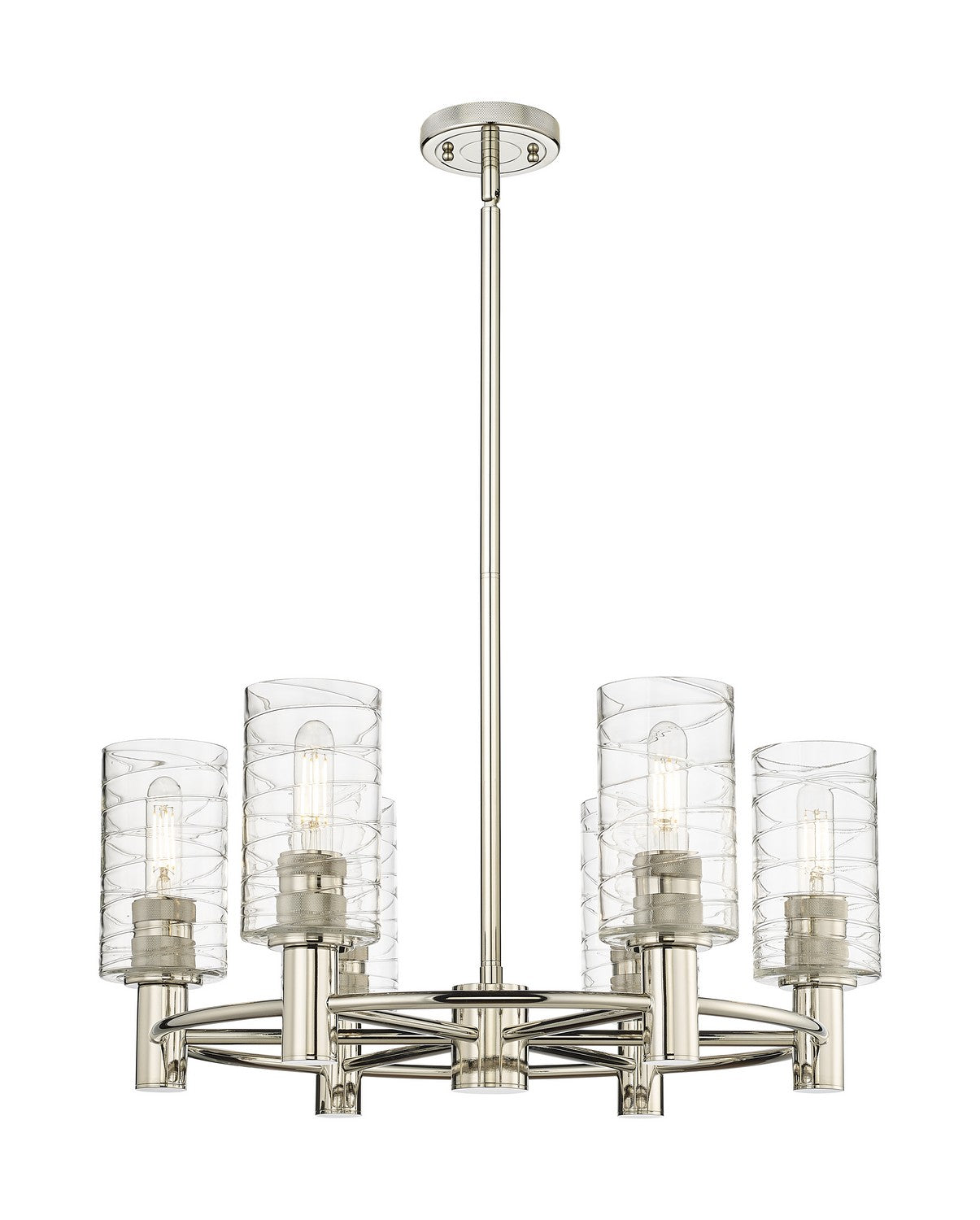 Innovations - 434-6CR-PN-G434-7DE - LED Chandelier - Downtown Urban - Polished Nickel