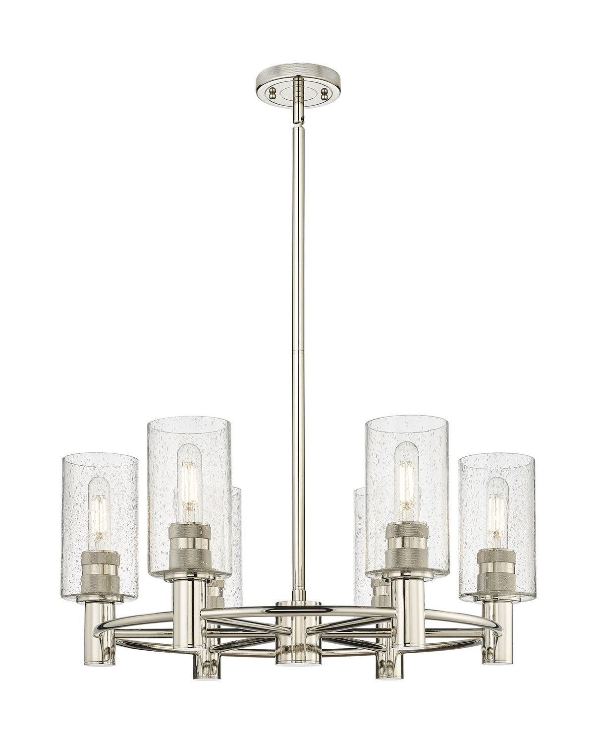 Innovations - 434-6CR-PN-G434-7SDY - LED Chandelier - Downtown Urban - Polished Nickel