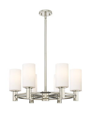 Innovations - 434-6CR-PN-G434-7WH - LED Chandelier - Downtown Urban - Polished Nickel