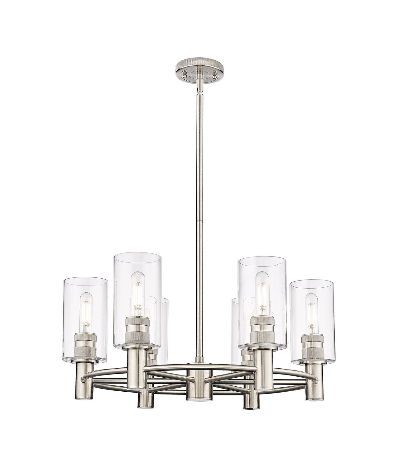 Innovations - 434-6CR-SN-G434-7CL - LED Chandelier - Downtown Urban - Satin Nickel