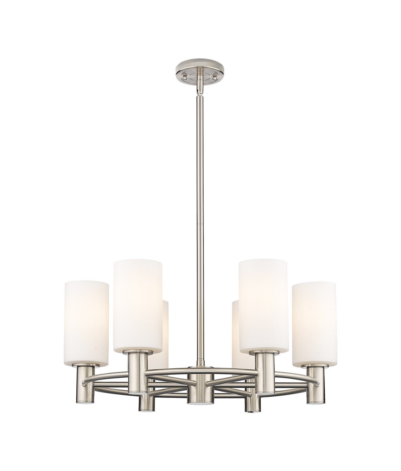 Innovations - 434-6CR-SN-G434-7WH - LED Chandelier - Downtown Urban - Satin Nickel