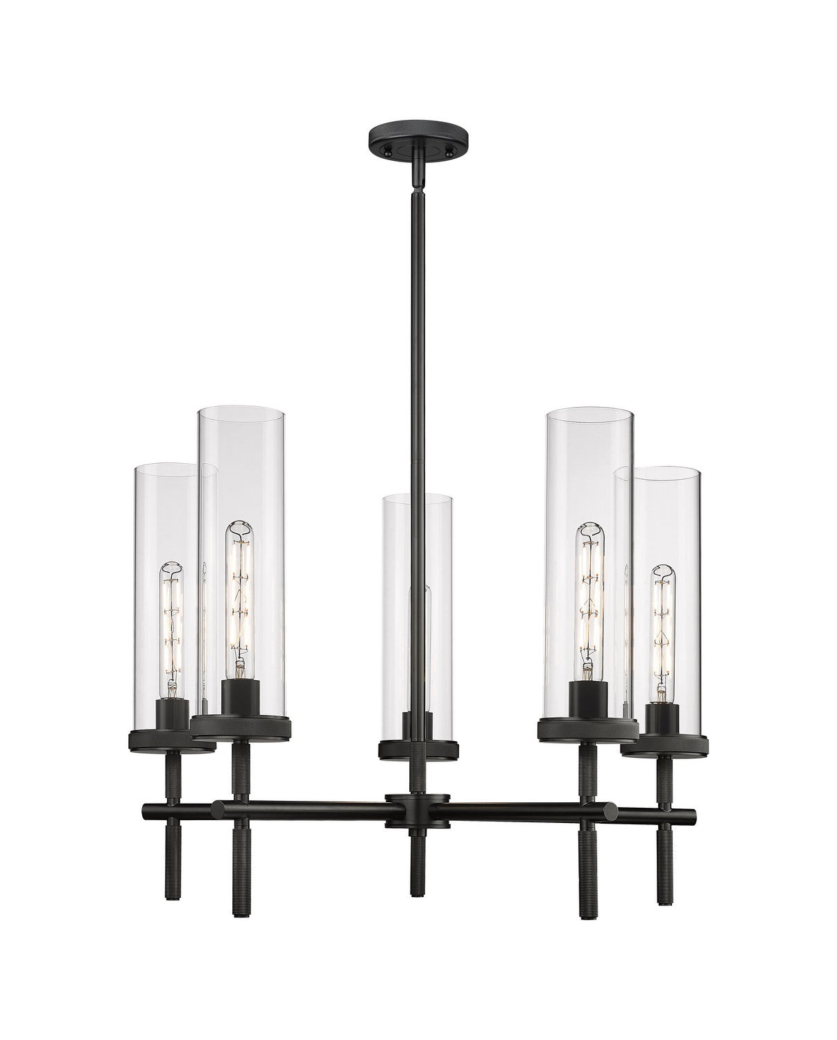 Innovations - 471-5CR-BK-G471-12CL - LED Chandelier - Downtown Urban - Matte Black