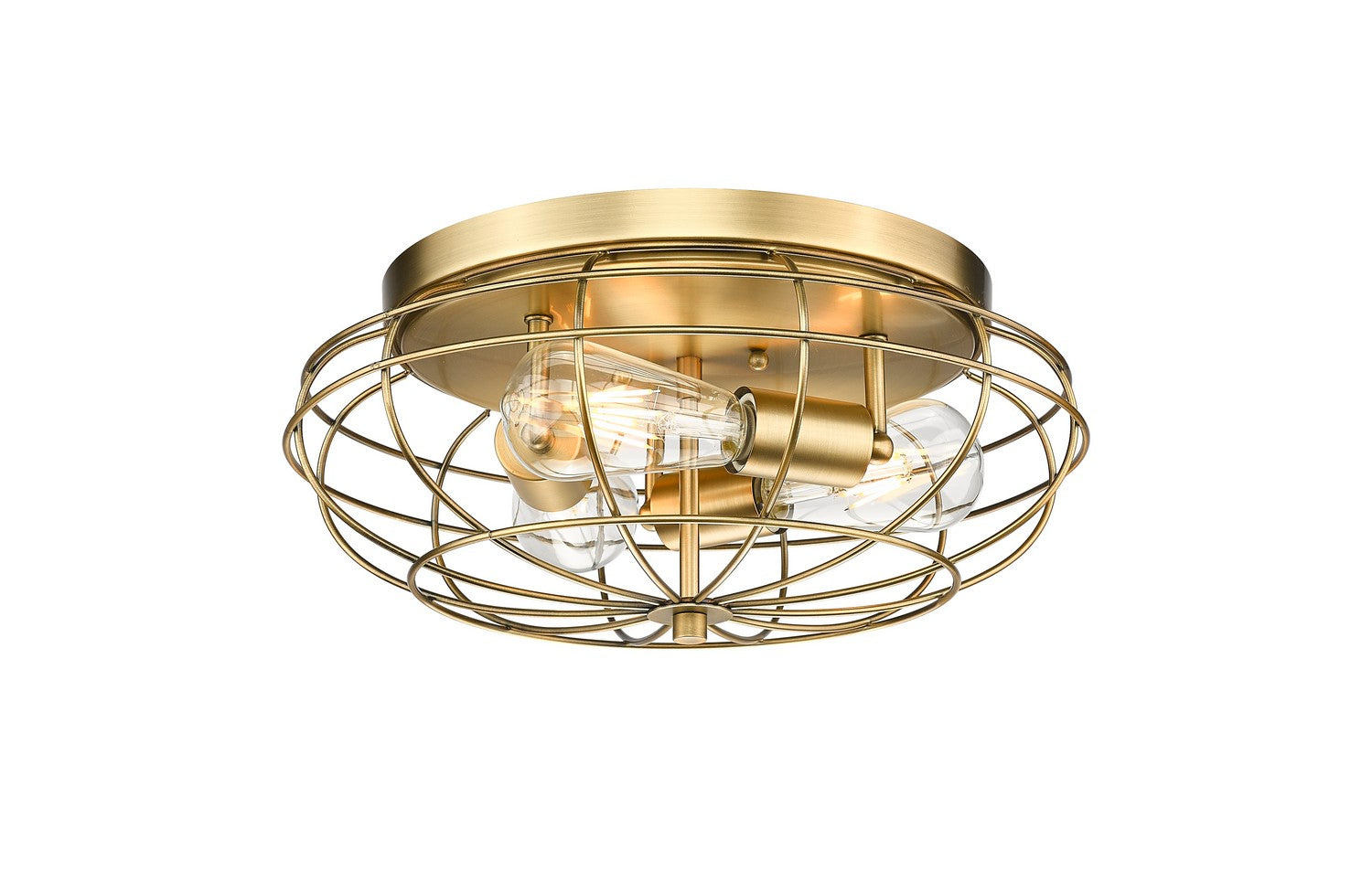 Innovations - 510-3C-BB - Three Light Flush Mount - Austere - Brushed Brass