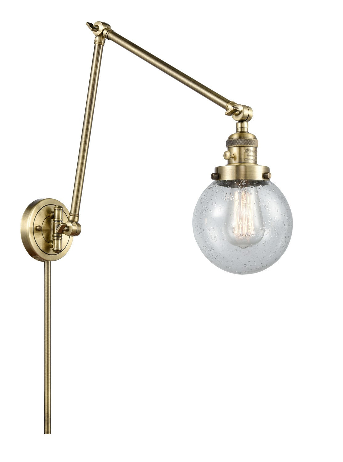 Innovations - 238-AB-G204-6-LED - LED Swing Arm Lamp - Franklin Restoration - Antique Brass