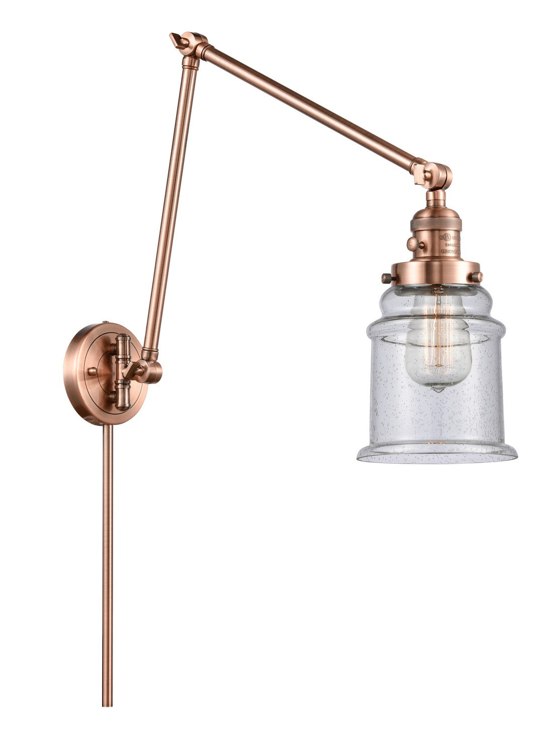 Innovations - 238-AC-G184-LED - LED Swing Arm Lamp - Franklin Restoration - Antique Copper