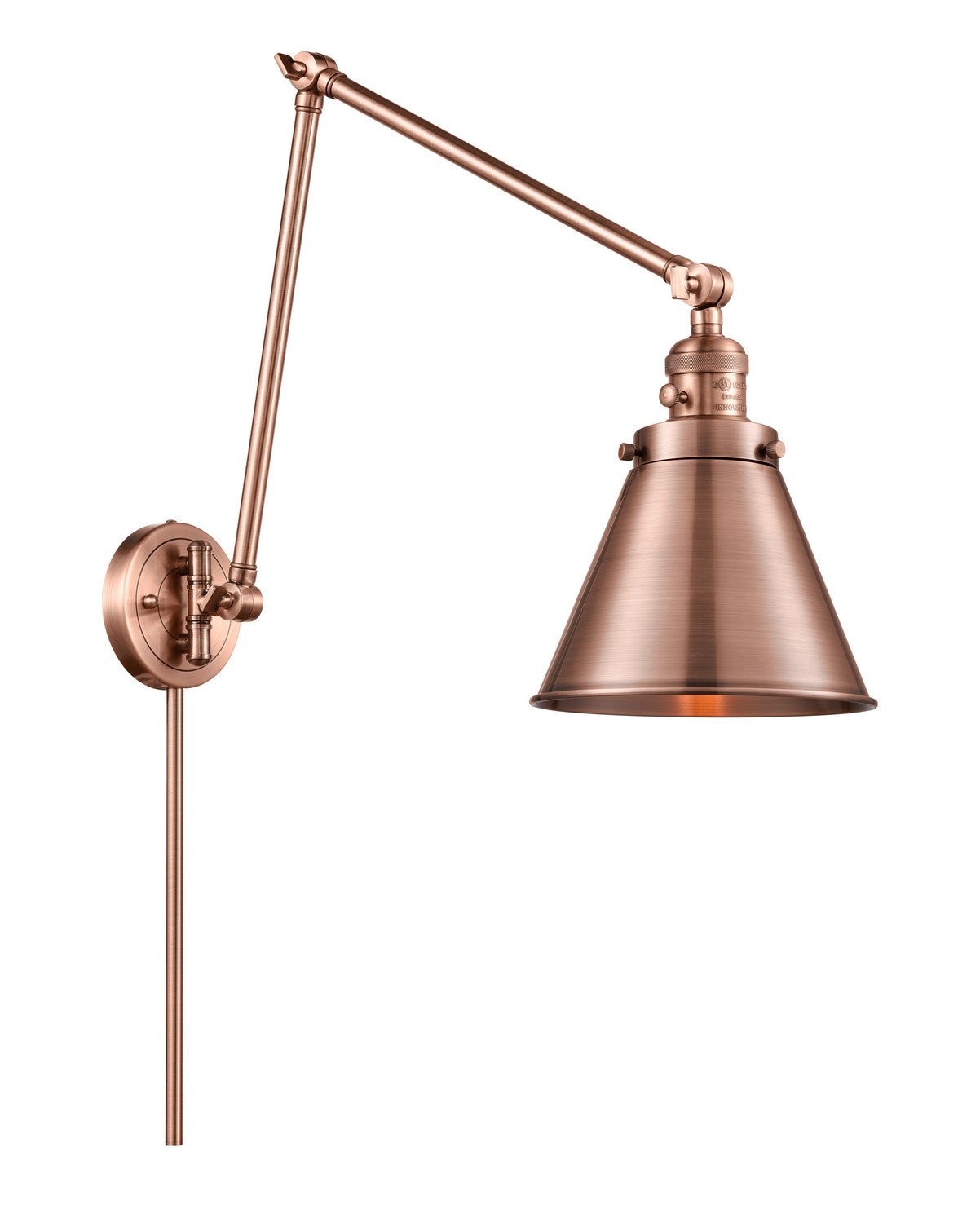 Innovations - 238-AC-M13-AC-LED - LED Swing Arm Lamp - Franklin Restoration - Antique Copper