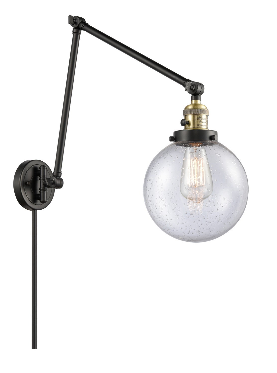 Innovations - 238-BAB-G204-8-LED - LED Swing Arm Lamp - Franklin Restoration - Black Antique Brass