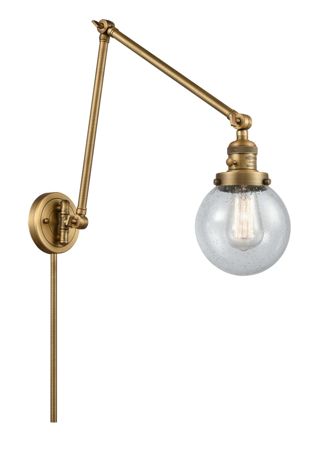 Innovations - 238-BB-G204-6-LED - LED Swing Arm Lamp - Franklin Restoration - Brushed Brass