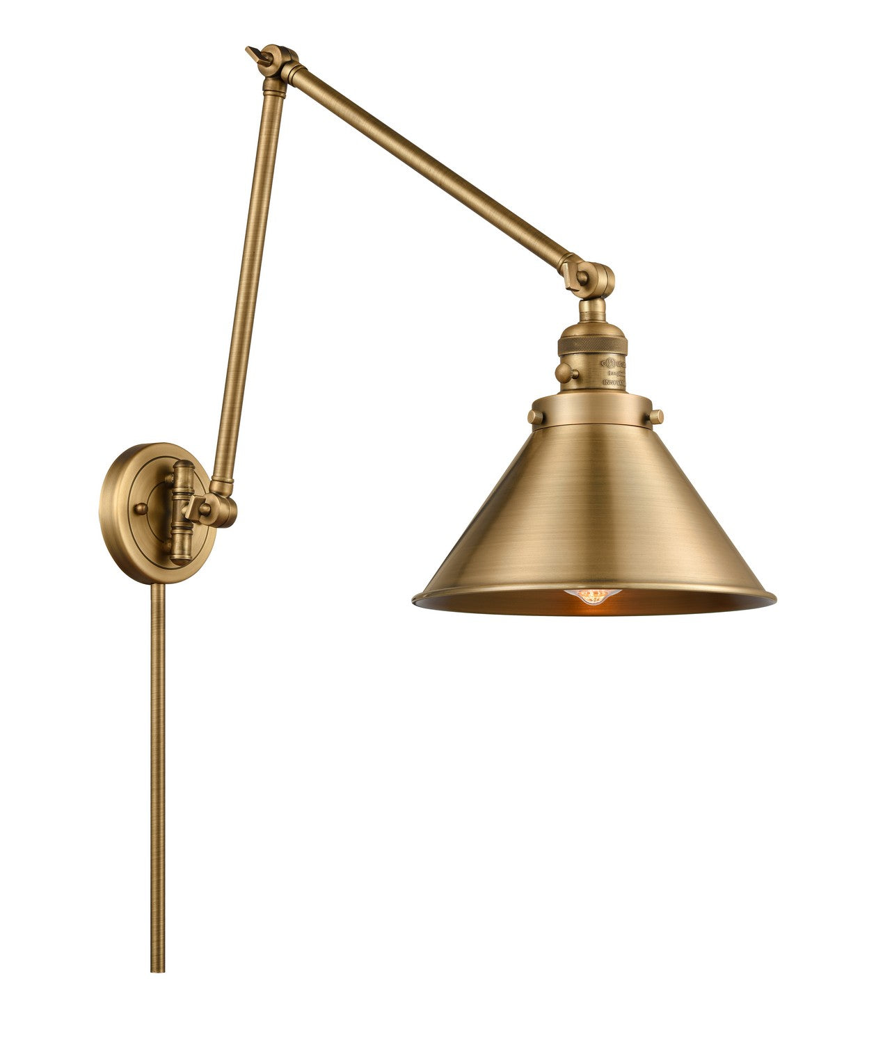 Innovations - 238-BB-M10-BB-LED - LED Swing Arm Lamp - Franklin Restoration - Brushed Brass