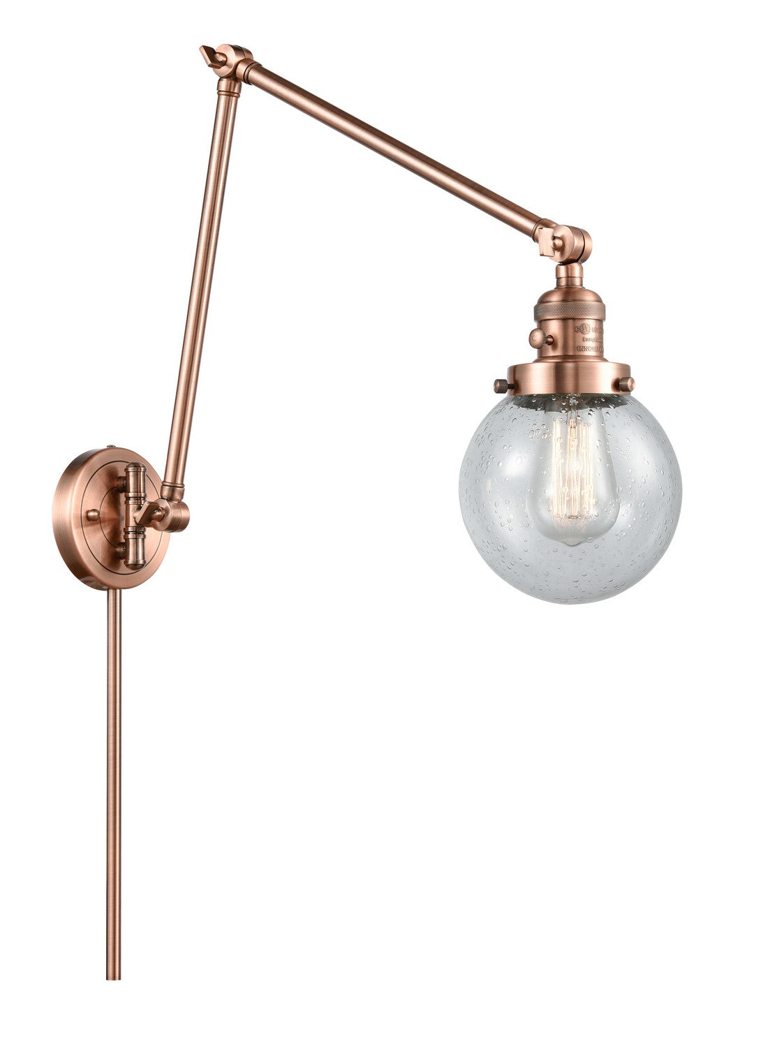 Innovations - 238-AC-G204-6-LED - LED Swing Arm Lamp - Franklin Restoration - Antique Copper