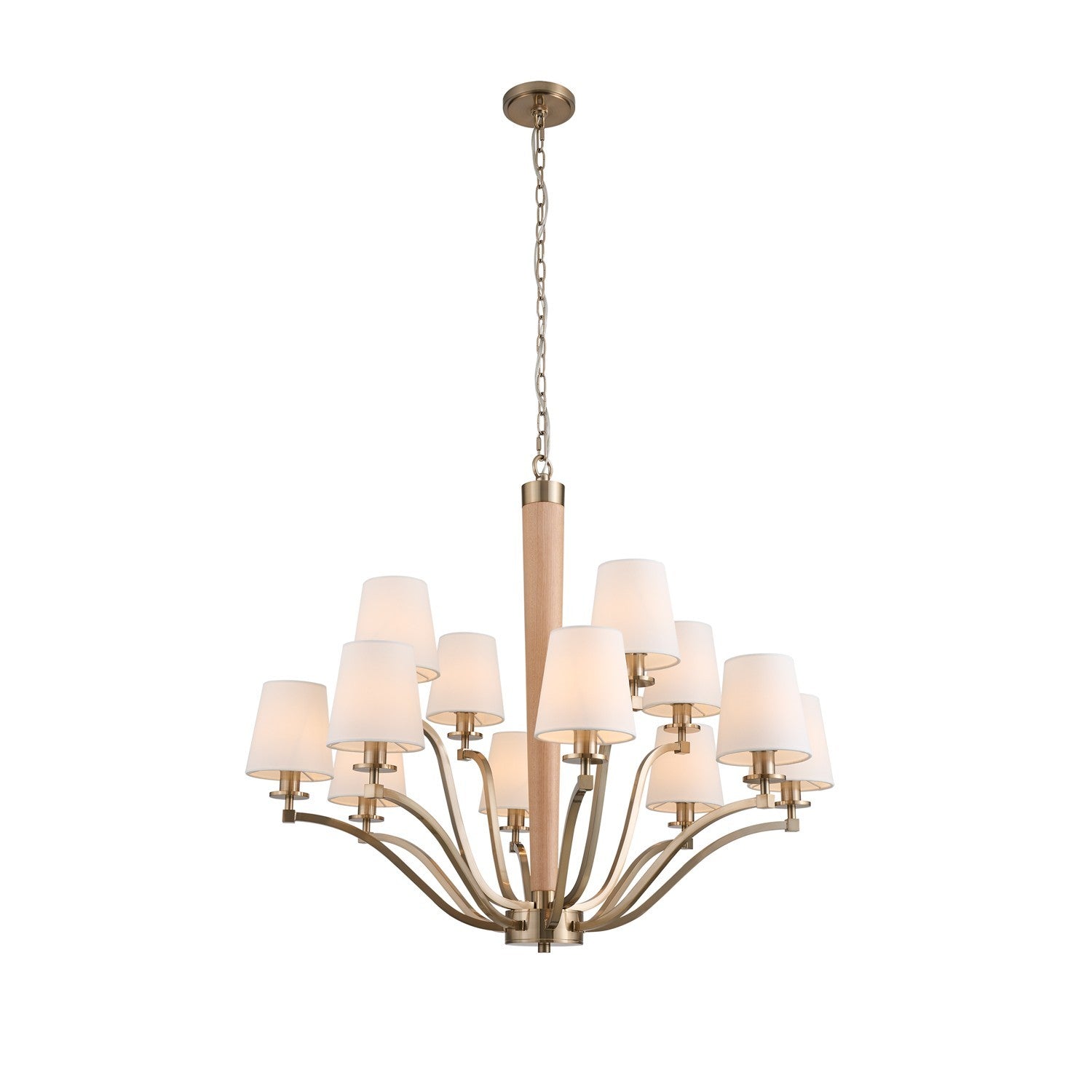 Kalco - 518972BCG - 12 Light Chandelier - Curva - Brushed Champagne Gold