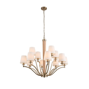 Kalco - 518972BCG - 12 Light Chandelier - Curva - Brushed Champagne Gold