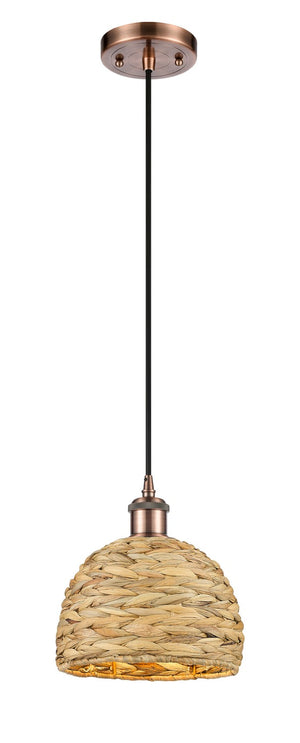 Innovations - 516-1P-AC-RBD-8-NAT - One Light Pendant - Ballston - Antique Copper