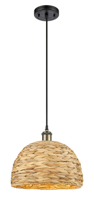 Innovations - 516-1P-BAB-RBD-12-NAT - One Light Pendant - Ballston - Black Antique Brass