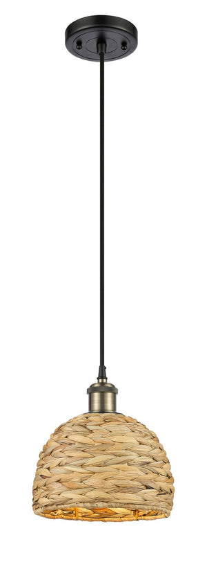 Innovations - 516-1P-BAB-RBD-8-NAT - One Light Pendant - Ballston - Black Antique Brass