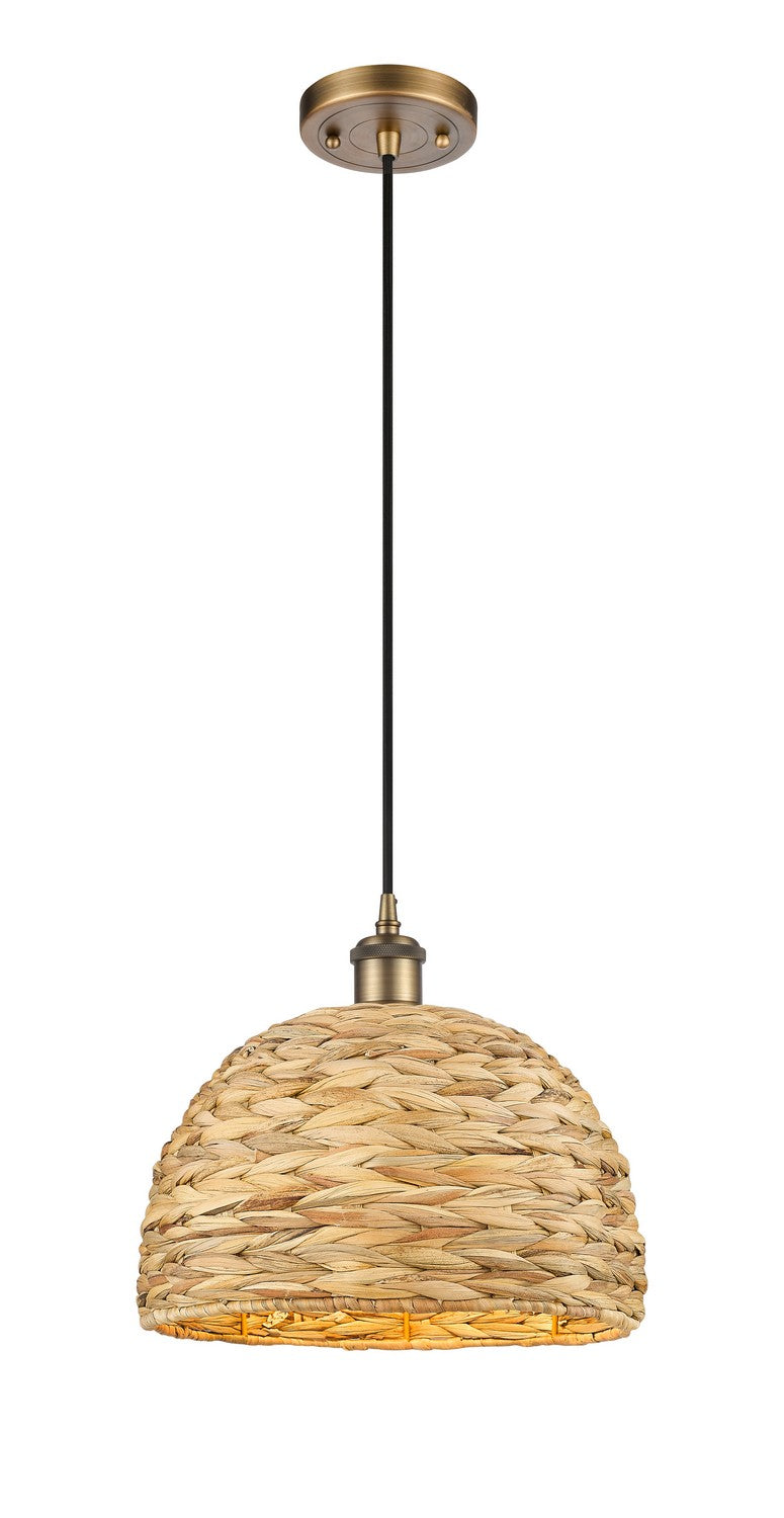 Innovations - 516-1P-BB-RBD-12-NAT - One Light Pendant - Ballston - Brushed Brass