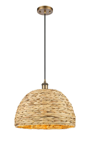 Innovations - 516-1P-BB-RBD-16-NAT - One Light Pendant - Ballston - Brushed Brass