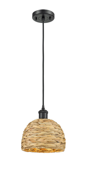 Innovations - 516-1P-BK-RBD-8-NAT - One Light Pendant - Ballston - Matte Black