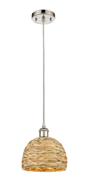 Innovations - 516-1P-PN-RBD-8-NAT - One Light Pendant - Ballston - Polished Nickel